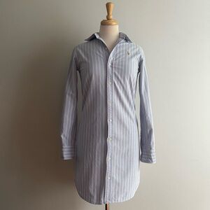 RALPH LAUREN 100% Cotton Blue w/Pink Stripes 100% Cotton Shirt Dress / 4